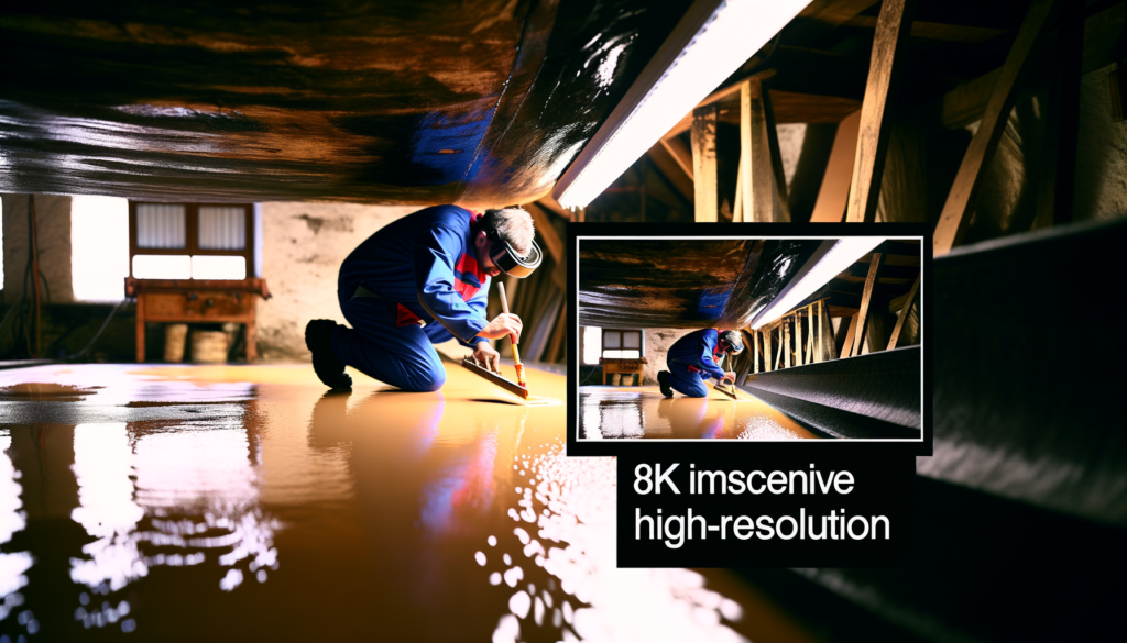 Slovenian mechanic applying epoxy coating