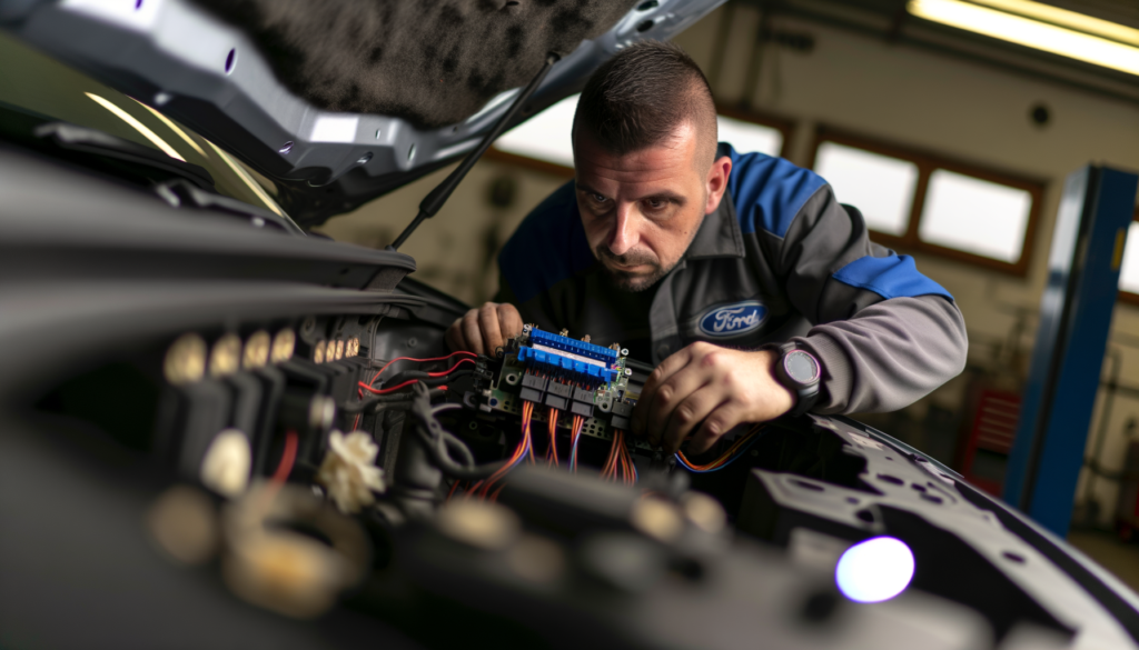 Slovenian mechanic tuning a Ford Fiesta's ECU