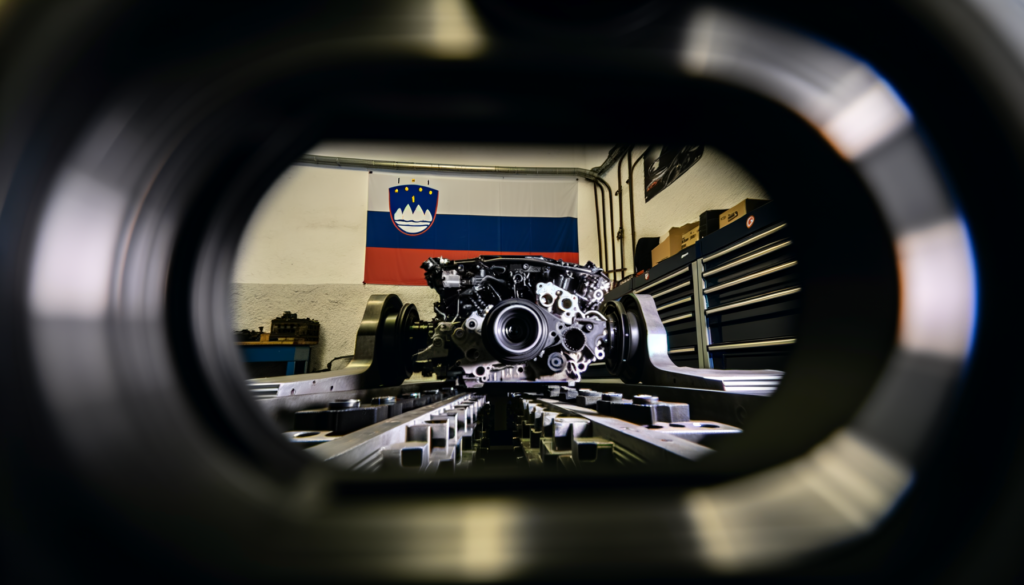 Slovenian mechanic inspecting car electrical system